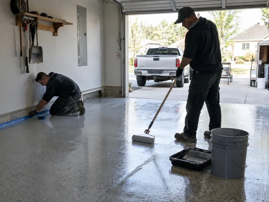 Team at work on a Sarasota flooring project