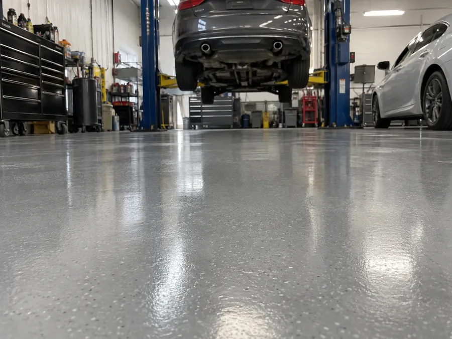 Automotive shop epoxy floor