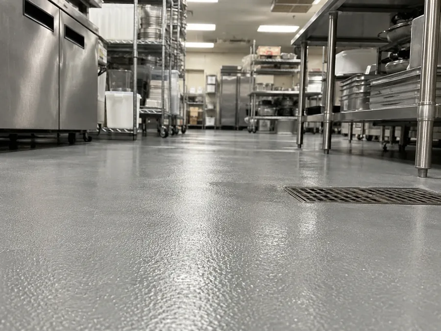 Commercial kitchen epoxy floor