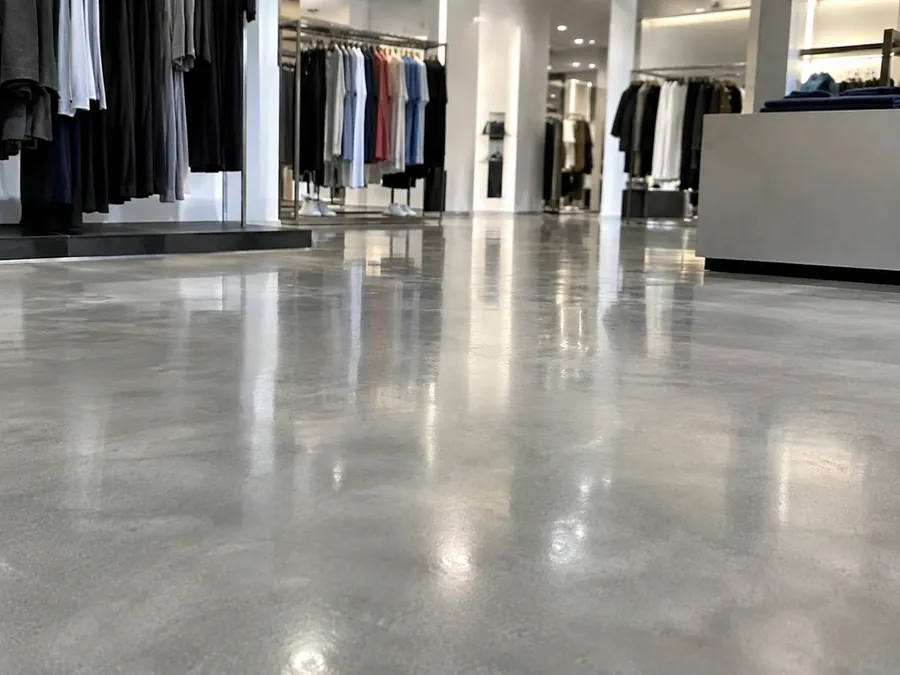 Polished concrete in a commercial retail space
