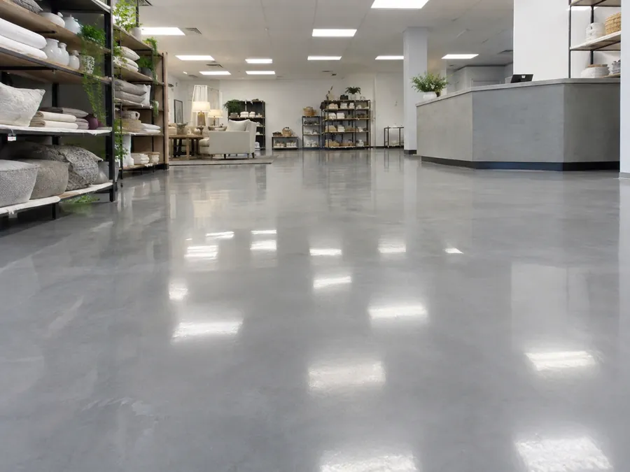 Commercial epoxy flooring in a Sarasota business