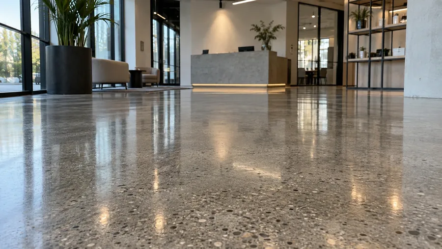 Polished concrete finish