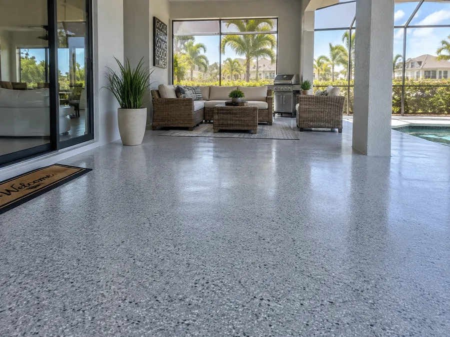 Residential epoxy flooring in a Sarasota home